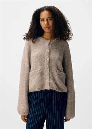 Saggia ls knit cardigan Humus Melange Object 